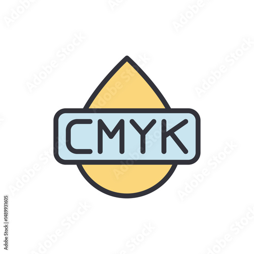 Stylized Color Process Icon Symbolizing Printing And Image Design