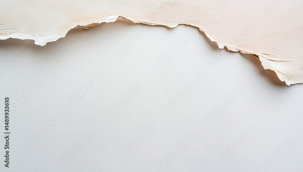 Ripped beige paper on white background Ripped beige paper on white background