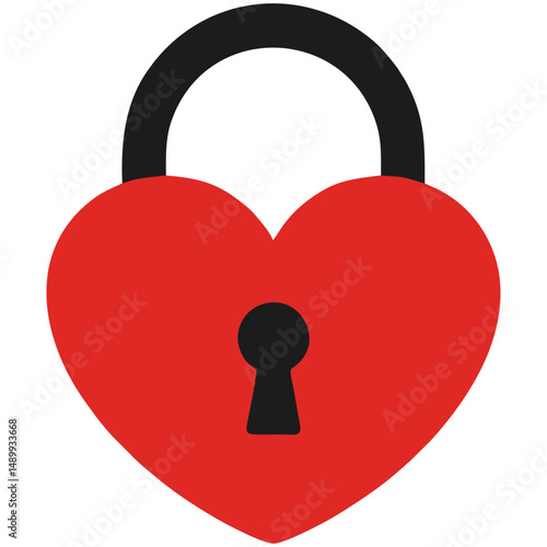 Heart Shaped Padlock Vector Illustration Love Lock Icon
