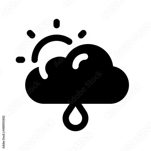 Drizzle Glyph Icon. Single icon, glyph vector icon