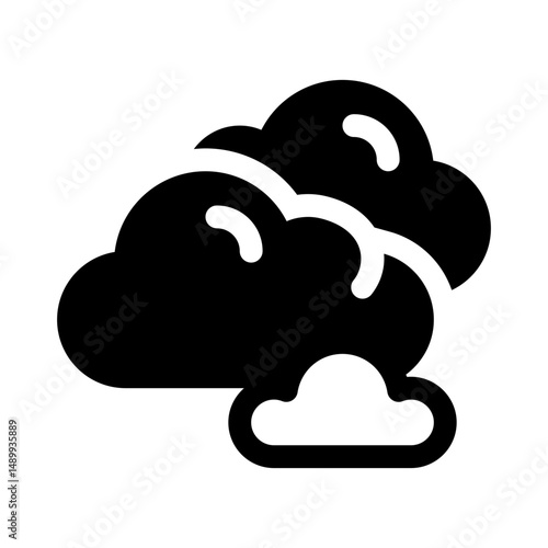 Overcast Glyph Icon. Single icon, glyph vector icon