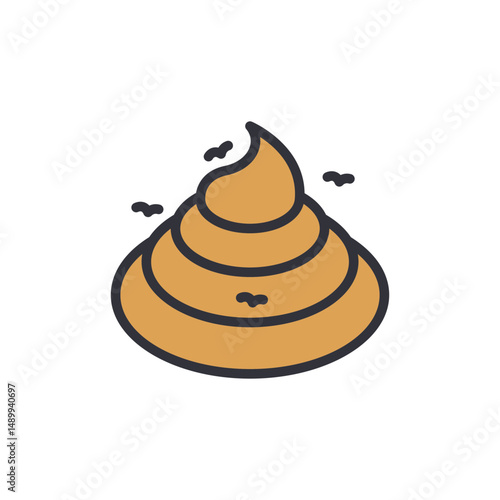 Cartoonish Icon Illustrating Human Waste Matter On Transparent Layer