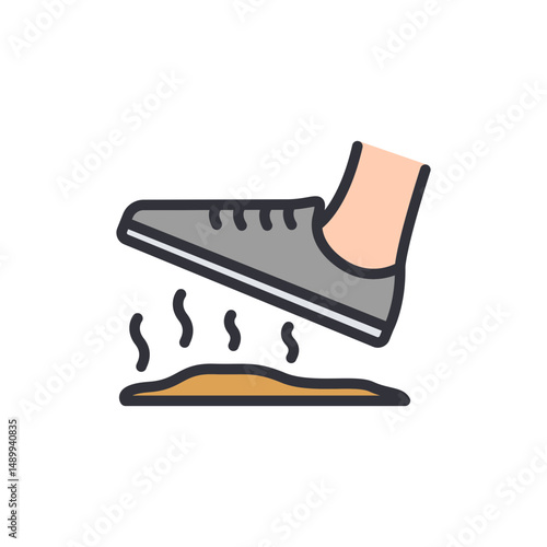 Conceptual Illustration Of Foot Stepping In Pet Excrement Accident