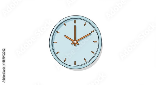 Wallpaper Mural Modern round clock with a light blue face and minimalist design for timekeeping solutions Torontodigital.ca