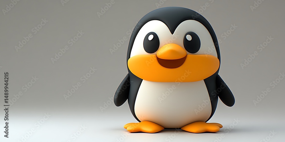 Fototapeta premium Cute cartoon penguin