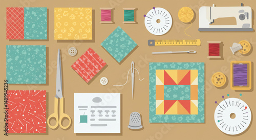 Mindful Crafting: Colorful Sewing Supplies and Quilting Patterns for Creative Inspiration