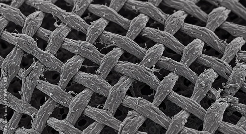 Wallpaper Mural Microscopic View of Woven Fabric: Intricate Textile Structure Under High Magnification Torontodigital.ca