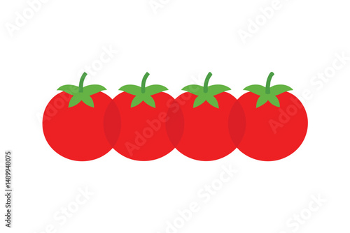 red tomato isolated on white background