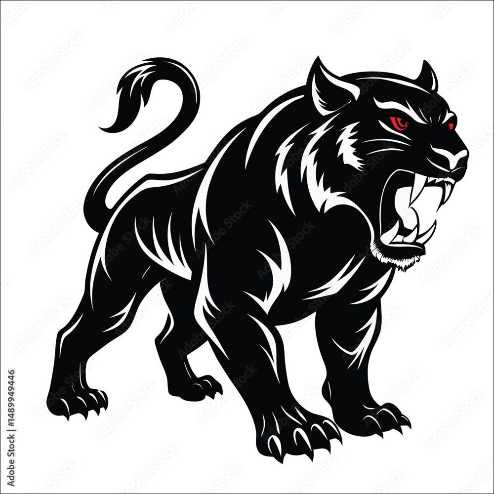 Fototapeta premium black cat vector illustration