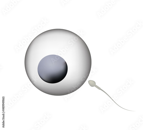 Sperm fertilizing an egg cell, creating new life