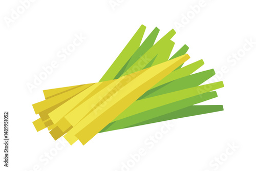 celery sticks isolated on white background