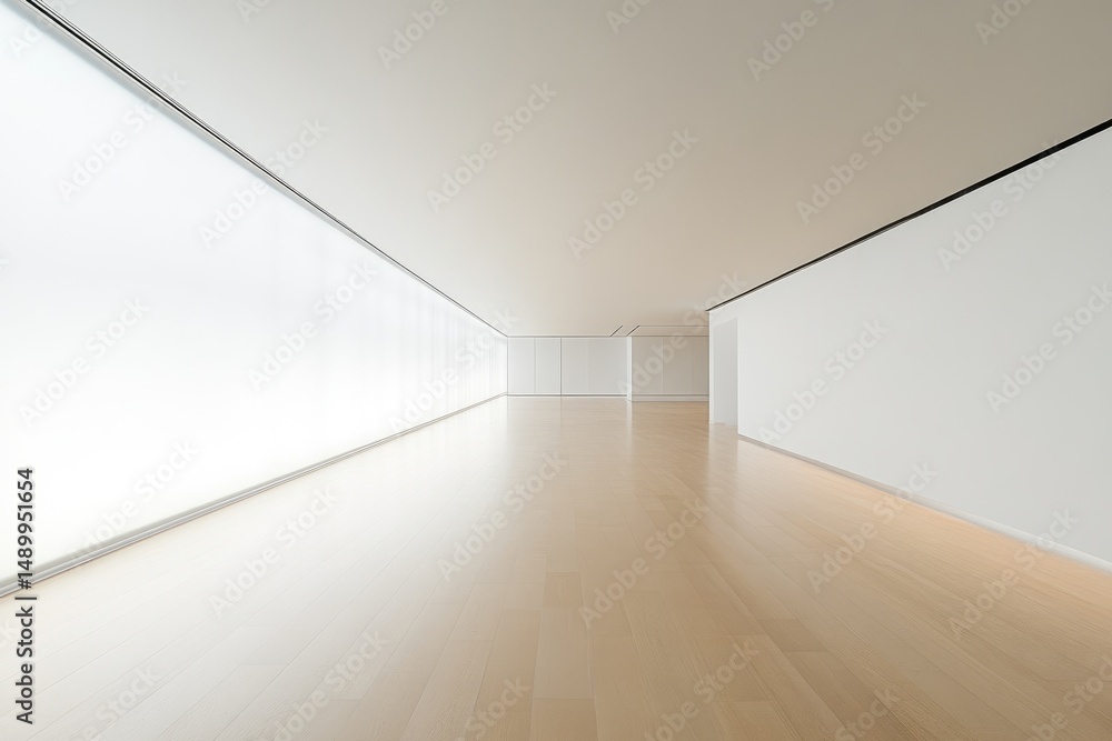 Empty, light-filled modern gallery space Empty, light-filled modern gallery space