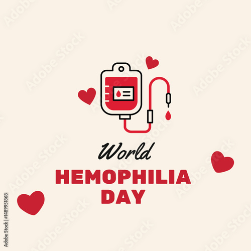 Red and Beige Illustrative World Hemophilia Day Instagram Post
