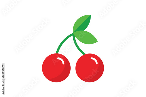 cherry on white background