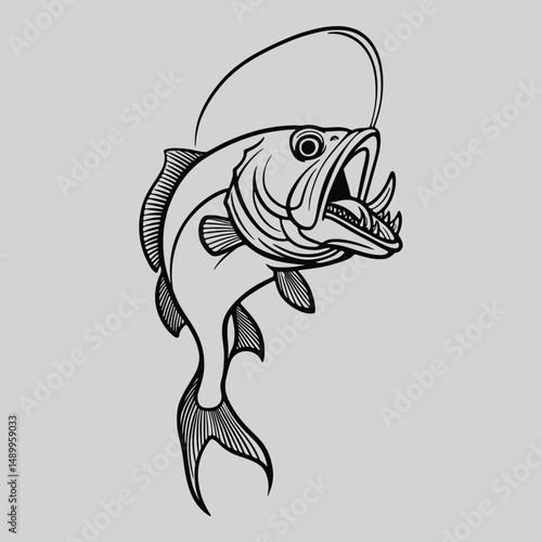 Catfish Illustration with Open Mouth