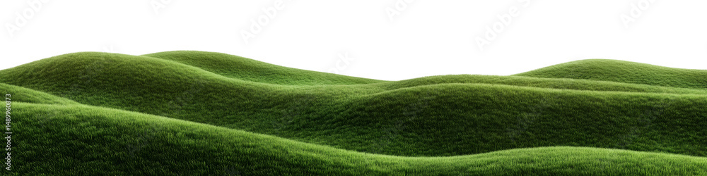 Architectural and landscape concept. Green grass field isolated on transparent background. 3d rendering . PNG format Architectural and landscape concept. Green grass field isolated on transparent background. 3d rendering . PNG format