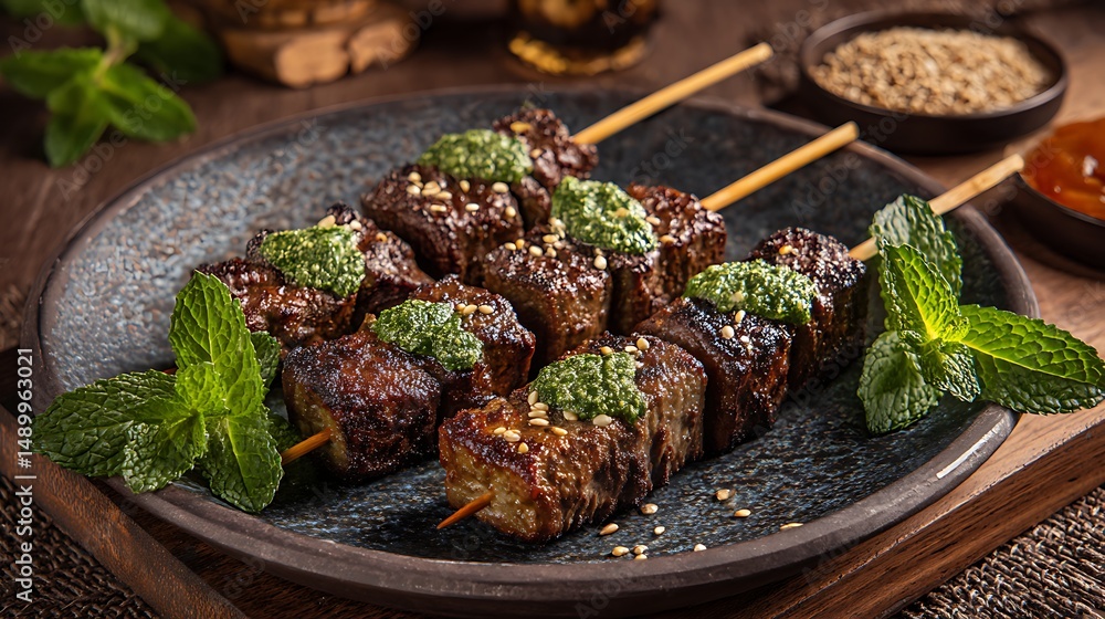 Photorealistic Shot of Tasty Kabab in Food Style Photorealistic Shot of Tasty Kabab in Food Style