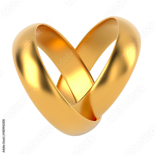 Two golden wedding rings on...