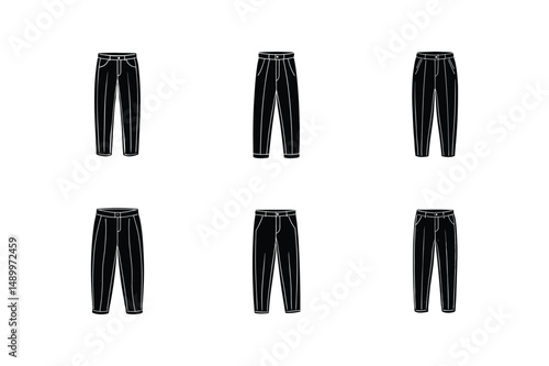 tailored trousers sketch icon silhouette vector illustration
