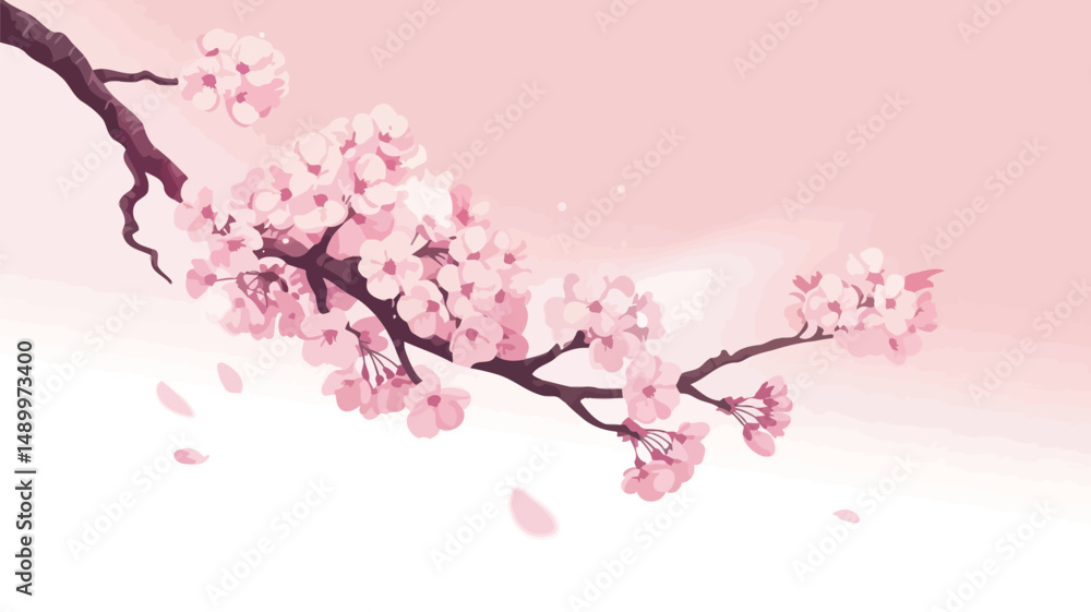 Pink cherry blossom Sakura branches bloom with floral beauty in the spring season Pink cherry blossom Sakura branches bloom with floral beauty in the spring season