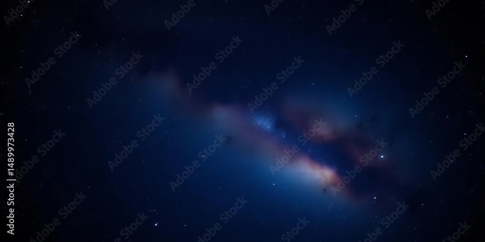 Fototapeta premium Vast, dark night sky; Milky Way galaxy fragment visible, ample empty space, illustration, vector