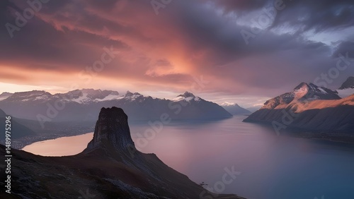 sunset over the mountains