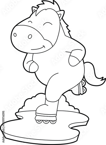 Horse Inline skating Inline skates Animal Vector Graphic Art Illustration