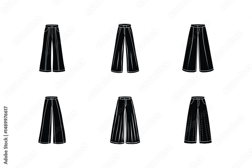 wide leg pants sketch icon silhouette vector illustration wide leg pants sketch icon silhouette vector illustration