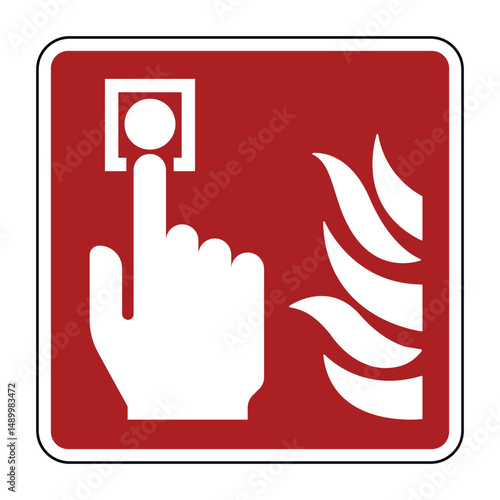 Fire Alarm Call Point Safety Sign for Fire Protection – High Quality Vectorial Image