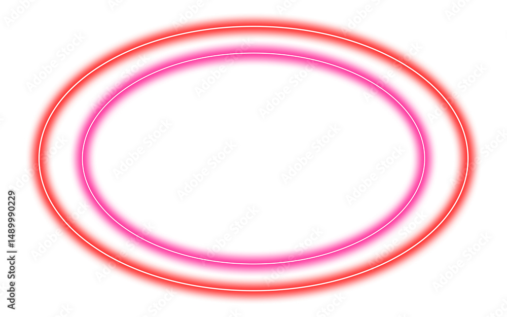Glowing Red and Pink Neon Double Oval with Transparent Background PNG, Neon Oval Frame for Modern Designs Glowing Red and Pink Neon Double Oval with Transparent Background PNG, Neon Oval Frame for Modern Designs