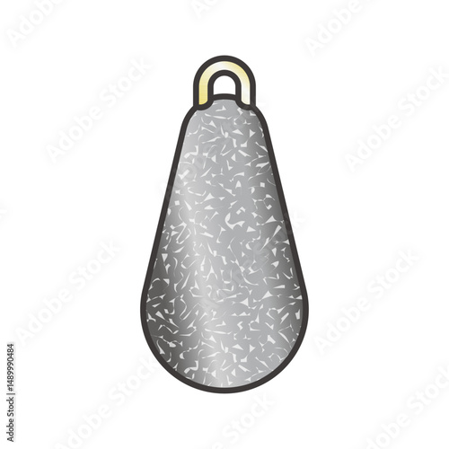 ナス型オモリ　釣りの仕掛けイラスト素材