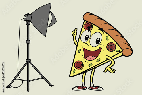165 3d render, cartoon smiling pizza slice character, cheese pizza, pizza topping, happy expression, bright colors, detailed, studio lighting, photorealistic