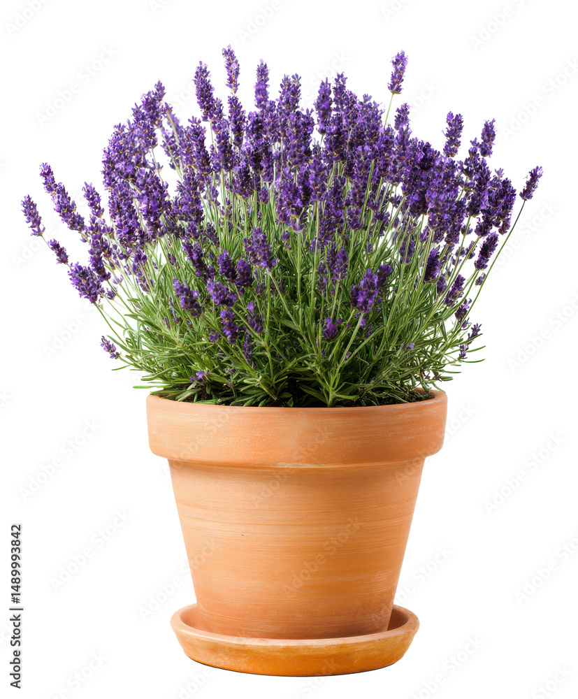 Obraz premium Vibrant Lavender Plant in Terracotta Pot A Stunning Floral Display