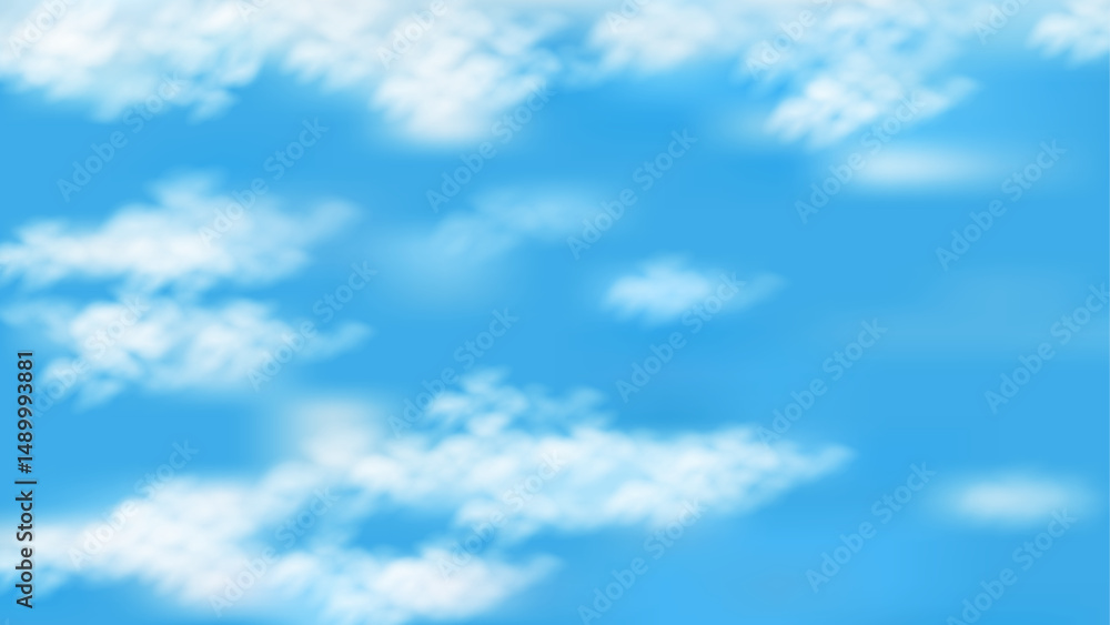 Obraz premium 柔らかい雲が広がる青空のベクター背景 