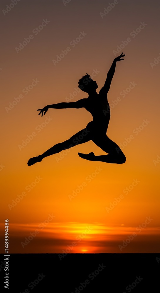 Sunset Silhouette Leap Sunset Silhouette Leap