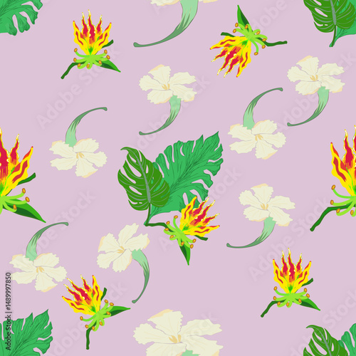 Wallpaper Mural seamless floral pattern Torontodigital.ca