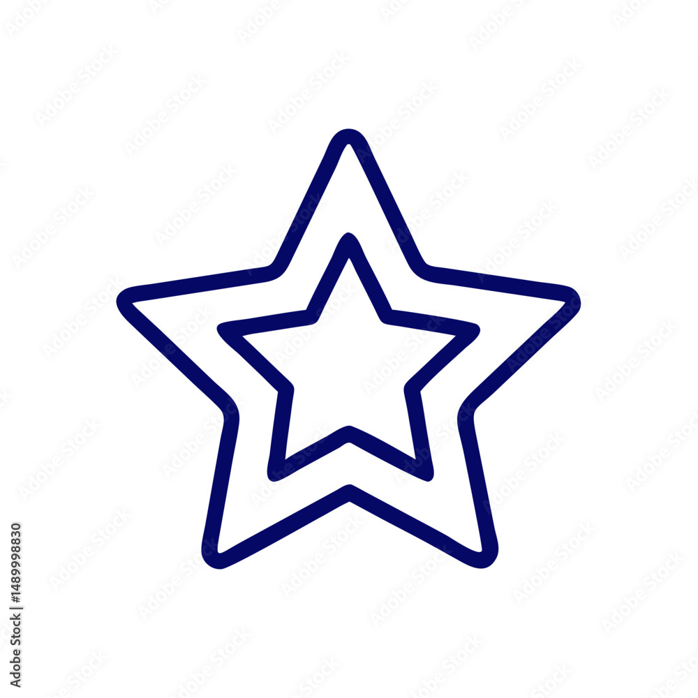 Outline star symbol in simple design with navy blue color Outline star symbol in simple design with navy blue color