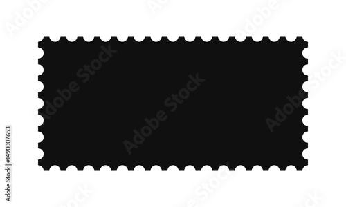 Perforated Rectangle Postage Stamp Silhouette Icon
