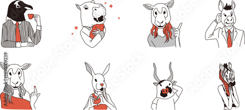 Fun people wearing animal masks 02