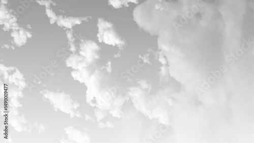 White clouds on gray sky