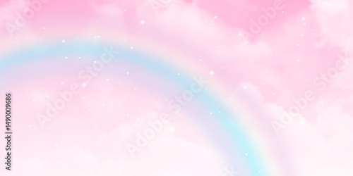 Rainbow effect pink sky image