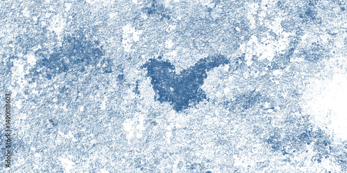 Subdued Blue Ice Art With Crystalline Texture and Snowy Speckles

