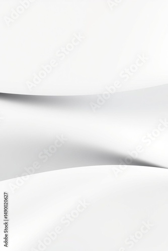 Abstract white smooth surface background with soft shadow curves layered shapes