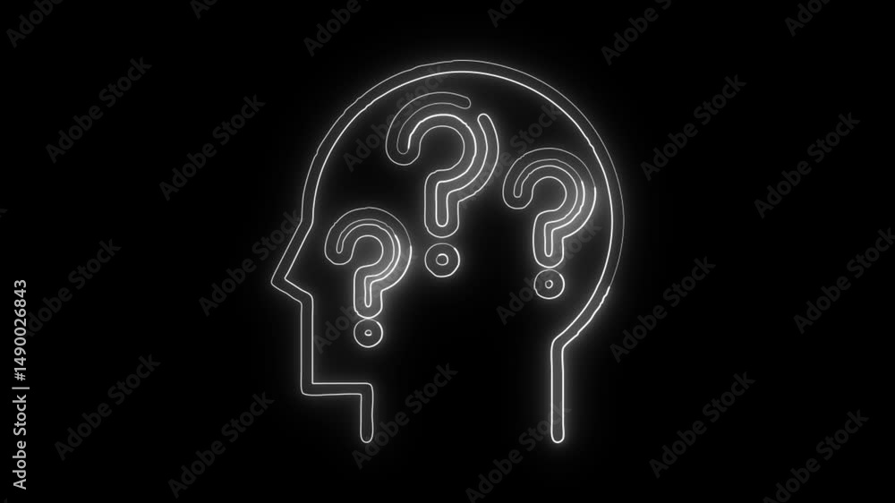 Question Mark Icon HD Video black background Question Mark Icon HD Video black background