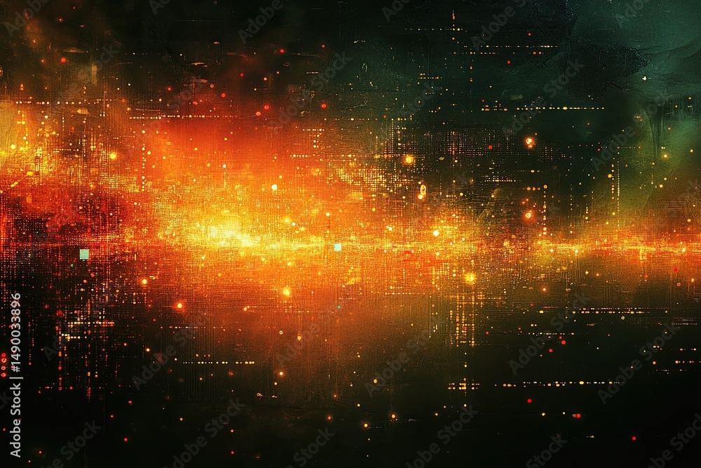 Fototapeta premium Connection, network, data and communication, digital generated image.