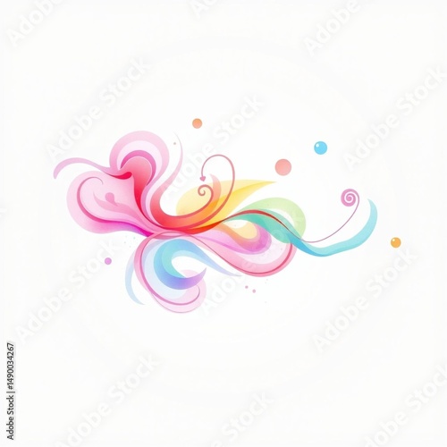 Abstract colorful swirl design with vibrant pastel hues and smooth curves