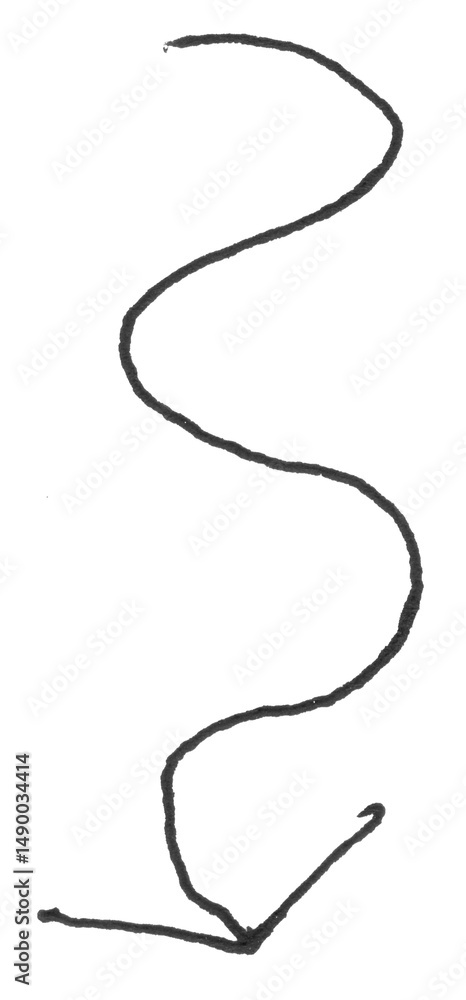 Fototapeta premium Arrows. Hand drawn lines. Wavy lines. Waves.
