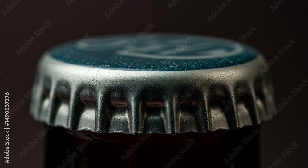 Close-Up of a Bottle Cap: Detailed Macro Photography of a Beverage Cap Close-Up of a Bottle Cap: Detailed Macro Photography of a Beverage Cap