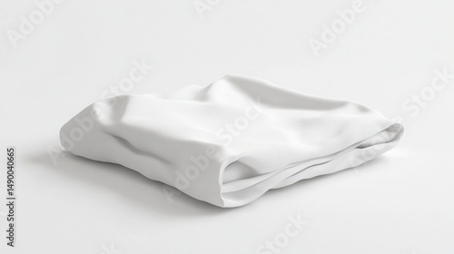 Wallpaper Mural A casually folded, square-ish white textile item rests on a plain white background, casting a subtle shadow.  Its fabric appears soft and possibly lightweight Torontodigital.ca