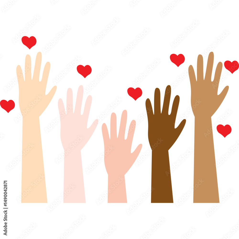 Hands Raised Stop Racism Hands Raised Stop Racism